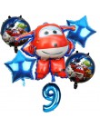 6 sztuk 3D super wings balon Jett balony super wings zabawki Birthday Party 32 cal liczba dekoracje dla dzieci zabawki zestaw ba