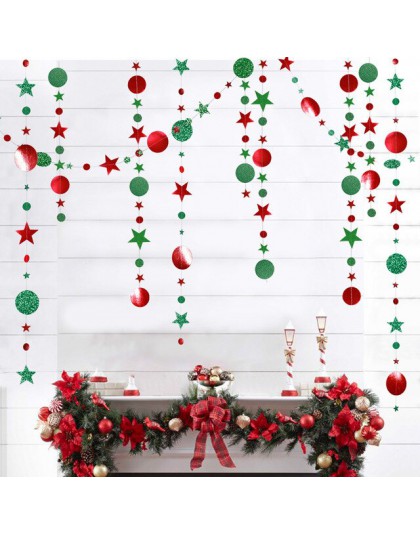 4M Twinkle Star papierowe w kształcie płatka śniegu girlandy wiszące ozdoby świąteczne dekoracje na dom nowy rok 2020 Noel Decor