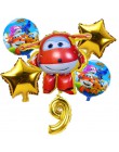 6 sztuk 3D super wings balon Jett balony super wings zabawki Birthday Party 32 cal liczba dekoracje dla dzieci zabawki zestaw ba