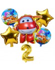 6 sztuk 3D super wings balon Jett balony super wings zabawki Birthday Party 32 cal liczba dekoracje dla dzieci zabawki zestaw ba