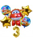 6 sztuk 3D super wings balon Jett balony super wings zabawki Birthday Party 32 cal liczba dekoracje dla dzieci zabawki zestaw ba