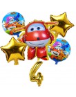 6 sztuk 3D super wings balon Jett balony super wings zabawki Birthday Party 32 cal liczba dekoracje dla dzieci zabawki zestaw ba
