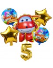 6 sztuk 3D super wings balon Jett balony super wings zabawki Birthday Party 32 cal liczba dekoracje dla dzieci zabawki zestaw ba