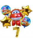 6 sztuk 3D super wings balon Jett balony super wings zabawki Birthday Party 32 cal liczba dekoracje dla dzieci zabawki zestaw ba