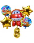 6 sztuk 3D super wings balon Jett balony super wings zabawki Birthday Party 32 cal liczba dekoracje dla dzieci zabawki zestaw ba
