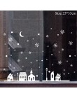 Bożonarodzeniowe naklejki na okno święty mikołaj Snowman Elk naklejki dekoracje na boże narodzenie dla domu Navidad 2019 szczęśl