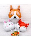 1pc 18 cal balony foliowe z główką zwierzęcą mini Fox zabawki tygrys dekoracje na imprezę urodzinową dla dzieci piłki ręczne bab