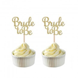 10pc złoty i srebrny brokat panna młoda być Cupcake wykaszarki wieczór panieński dekoracje ślubne wieczór panieński na przyjęcie