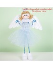 Ozdoby na choinkę śliczna lalka anioł dziewczyna narciarski wisiorek drewniany Navidad nowy rok ozdoby choinkowe świąteczny prez