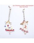Ozdoby na choinkę śliczna lalka anioł dziewczyna narciarski wisiorek drewniany Navidad nowy rok ozdoby choinkowe świąteczny prez