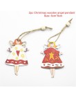 Ozdoby na choinkę śliczna lalka anioł dziewczyna narciarski wisiorek drewniany Navidad nowy rok ozdoby choinkowe świąteczny prez