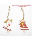 Ozdoby na choinkę śliczna lalka anioł dziewczyna narciarski wisiorek drewniany Navidad nowy rok ozdoby choinkowe świąteczny prez