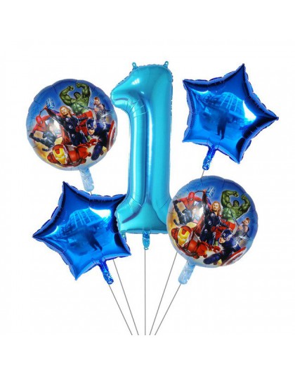 5 sztuk/partia Superhero Hulk Avengers z balonów foliowych 30 cal niebieska cyfra piłka dmuchana dekoracje na przyjęcie urodzino