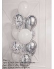 18 sztuk metalowe chromowane złoto srebrny lateksowe balony przezroczysty złoty balon do konfetti ślubne urodziny różowe złote i