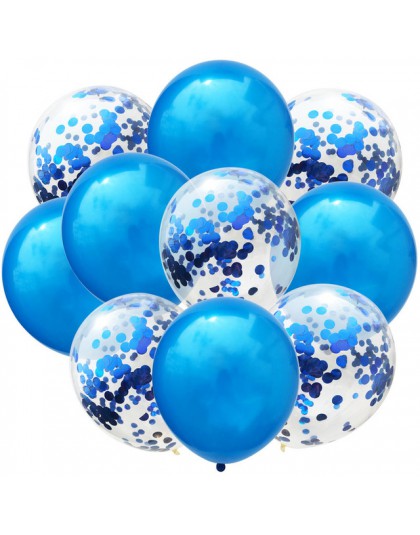 10/20/30 sztuk 12 cal złoty srebrny czarny balony lateksowe mieszane metalowe konfetti helem ślub Birthday Party dekoracje dla d