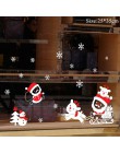 Bożonarodzeniowe naklejki na okno święty mikołaj Snowman Elk naklejki dekoracje na boże narodzenie dla domu Navidad 2019 szczęśl