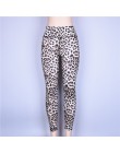 Hugcitar wysokiej talii leopard Sexy legginsy push up 2018 lato kobiet treningu poliester spodnie fitness Activewear Slim casual