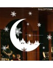 Bożonarodzeniowe naklejki na okno święty mikołaj Snowman Elk naklejki dekoracje na boże narodzenie dla domu Navidad 2019 szczęśl