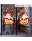 Bożonarodzeniowe naklejki na okno święty mikołaj Snowman Elk naklejki dekoracje na boże narodzenie dla domu Navidad 2019 szczęśl