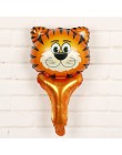 1pc 18 cal balony foliowe z główką zwierzęcą mini Fox zabawki tygrys dekoracje na imprezę urodzinową dla dzieci piłki ręczne bab