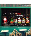 Bożonarodzeniowe naklejki na okno święty mikołaj Snowman Elk naklejki dekoracje na boże narodzenie dla domu Navidad 2019 szczęśl