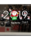 Bożonarodzeniowe naklejki na okno święty mikołaj Snowman Elk naklejki dekoracje na boże narodzenie dla domu Navidad 2019 szczęśl