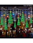 Bożonarodzeniowe naklejki na okno święty mikołaj Snowman Elk naklejki dekoracje na boże narodzenie dla domu Navidad 2019 szczęśl