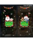 Bożonarodzeniowe naklejki na okno święty mikołaj Snowman Elk naklejki dekoracje na boże narodzenie dla domu Navidad 2019 szczęśl