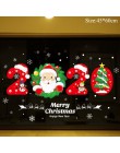 Bożonarodzeniowe naklejki na okno święty mikołaj Snowman Elk naklejki dekoracje na boże narodzenie dla domu Navidad 2019 szczęśl