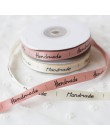 25 jardów Handmade wstążka kremowy różowy kolor owijania satyna jedwabna wstążka impreza weselna upominek prezent pudełko ciasto