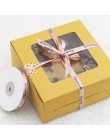 25 jardów Handmade wstążka kremowy różowy kolor owijania satyna jedwabna wstążka impreza weselna upominek prezent pudełko ciasto