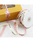 25 jardów Handmade wstążka kremowy różowy kolor owijania satyna jedwabna wstążka impreza weselna upominek prezent pudełko ciasto