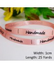 25 jardów Handmade wstążka kremowy różowy kolor owijania satyna jedwabna wstążka impreza weselna upominek prezent pudełko ciasto