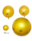 2 sztuk 4D 32 22 18 10 cal okrągłe balony z folii aluminiowej metalowy balon Birthday Party helem balon dekoracje ślubne dla dzi