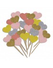 20 części/partia Handmade śliczny różowy serce Cupcake wykaszarki akcesoria do ciast na przyjęcie urodzinowe wesele dekoracja