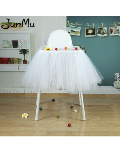 100cm x 35cm Tutu tiulowe spódnice stołowe Baby Shower dekoracje urodzinowe na wysokie krzesło tekstylia domowe zaopatrzenie fir