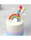 Rainbow złoty jednorożec akrylowy topper do ciasta chmura kształt lizaka narzędzie do dekoracji ciast urodziny dziecka kubek ozd