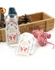 50 szt. Wielostylowy papier świąteczny wesołych tagów DIY Craft etykieta na świąteczne przyjęcie uwaga wisząca etykietka Handman