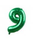 1pc 32 cali zielone balony foliowe cyfry nowy helem Globo Baby Shower/wszystkiego najlepszego z okazji urodzin/rocznica/dekoracj
