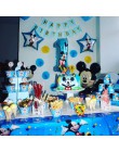 13 sztuk Mickey Minnie numer 1 pierwsze urodziny dziewczyna chłopiec z balonów foliowych dzieci dekoracja urodzinowa balon z hel