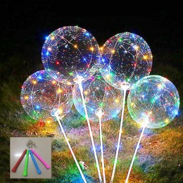 Migające diody Led balon święcący z pałeczkami hel przezroczysty balon dekoracje ślubne urodzinowe 3 etap częstotliwości LED lek