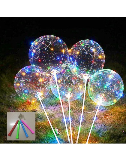 Migające diody Led balon święcący z pałeczkami hel przezroczysty balon dekoracje ślubne urodzinowe 3 etap częstotliwości LED lek