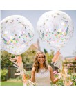 36 cal gigantyczne jasne balony 10g kolorowe konfetti Globos dekoracje ślubne Birthday Party przezroczysty konfetti dostaw
