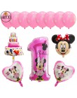 13 sztuk Mickey Minnie numer 1 pierwsze urodziny dziewczyna chłopiec z balonów foliowych dzieci dekoracja urodzinowa balon z hel