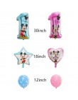 13 sztuk Mickey Minnie numer 1 pierwsze urodziny dziewczyna chłopiec z balonów foliowych dzieci dekoracja urodzinowa balon z hel