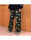 Neploe Retro Cartoon spodnie z nadrukiem Harajuku Streetwear spodnie kobieta mężczyzna spodnie z szerokimi nogawkami Pantalones 