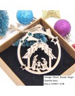6 sztuk/partia Vintage Hollow Christmas Gift drewniane ozdoby wiszące drewniane rzemiosło ozdoby choinkowe ozdoby dla dzieci zab