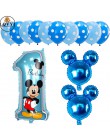 13 sztuk Mickey Minnie numer 1 pierwsze urodziny dziewczyna chłopiec z balonów foliowych dzieci dekoracja urodzinowa balon z hel