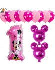 13 sztuk Mickey Minnie numer 1 pierwsze urodziny dziewczyna chłopiec z balonów foliowych dzieci dekoracja urodzinowa balon z hel