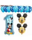 13 sztuk Mickey Minnie numer 1 pierwsze urodziny dziewczyna chłopiec z balonów foliowych dzieci dekoracja urodzinowa balon z hel